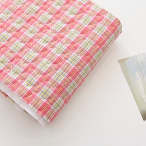 대폭 4온스 하트 누빔원단 선염체크 핑크 옐로우 Z2070