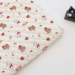 대폭 4온스 마름모 누빔원단 눈사람과 강아지 Z2072