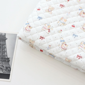 대폭 4온스 마름모 누빔원단 리본 고양이와 강아지 Z2073