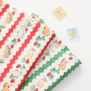 대폭 30수 면원단 몽실몽실 토끼와 딸기 2종 Z2083