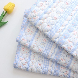 대폭 4온스 누빔원단 레이스 토끼와 플라워 3종 Z2087