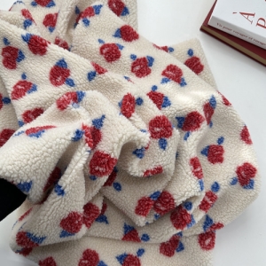 로즈 양털 장미 뽀글이 원단