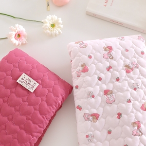 누빔원단 면 20수 딸기 하트 누빔 반마 패키지 베리벨