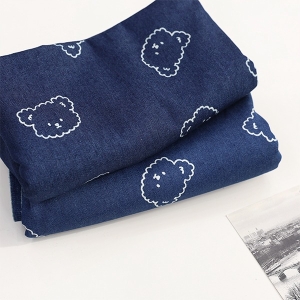 대폭 데님 청지원단 귀여운 곰돌이 얼굴 2종 Z2116