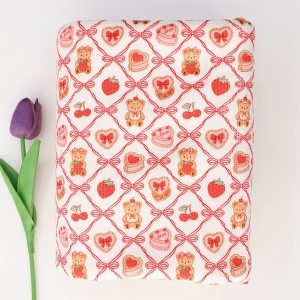 대폭 벨로아 골지 원단 케이크와 곰돌이 Z2122