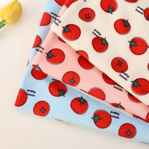 대폭 벨로아 골지 원단 귀여운 토마토 3종 Z2121
