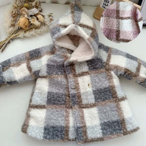 윈터무드 파스텔 체크 양털 덤블 부클 뽀글이 원단 2종
