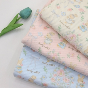 대폭 벨로아 골지 원단 사랑스런 토끼 3종 Z2129