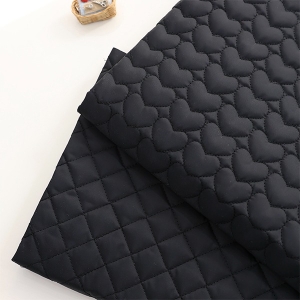 대폭 4온스 하트 다이아 누빔원단 폴리 양면 블랙 2종 Z2151