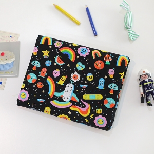 DTP 프린팅 40수 우주 캐릭터 면원단 펑키유니버스 SL914