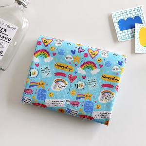 DTP 프린팅 40수 캐릭터 면원단 해피데이즈 SL913