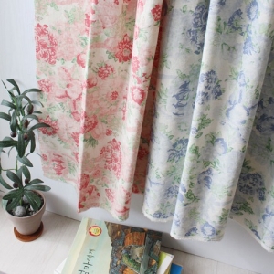 대폭-15수 바이오워싱린넨) 오드리 로즈플라워(2컬러)