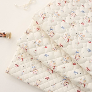 대폭 4온스 누빔원단 리본 고양이와 강아지 내추럴 3종 Z2164