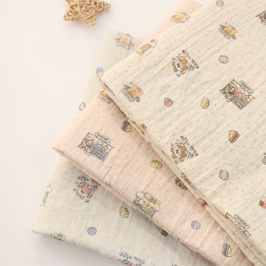 대폭 DTP 요루 이중거즈 원단 곰돌이 빵집 3종 Z2166