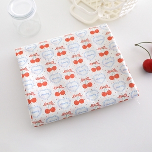 DTP 프린팅 40수 체리 도트 면원단 하트퐁당체리 SL929