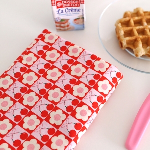 DTP 프린팅 40수 면원단 체리플라워 SL931