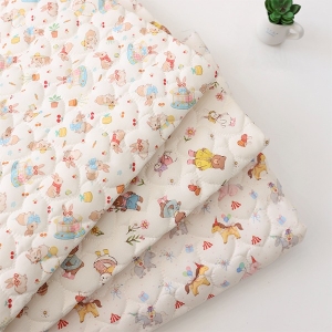 대폭 4온스 누빔원단 숲속 동물 파티 3종 Z2169