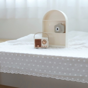 퓨어 도트 자수 코튼 원단