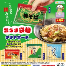 AMUSE 맛있는 봉지면 클리어 파우치 캡슐토이 4종셋트