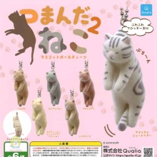 QUALIA 츠만다네코 2탄 매달린 고양이 피규어 키링 가챠 캡슐토이 6종셋트
