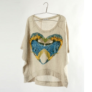 창고정리특집여름 반팔 티 - 하트 앵무새  5133