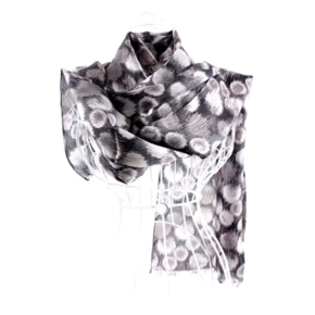 [더로라] 준중형 실크스카프 - 블랙 스크래치 S5052