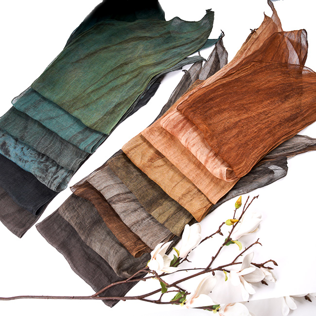 [더로라]천연염색 마스카프 - 천연염색 린넨 보카시S22054