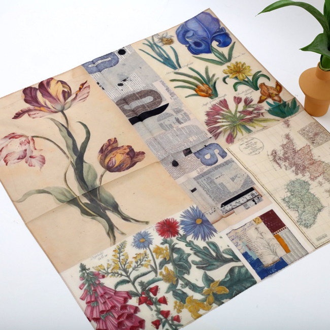 [더로라]66정사각 면실크스카프-노스탤지어 S25015