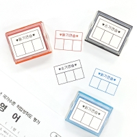 S-35티처스 5칸 3칸 네모칸 학습 오답 체크 도장 선물 연습 수학 도장 스탬프 주문제작
