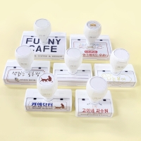 SNOW 스노우 화이트 택배박스 대형스탬프 로고 캐릭터 의류 컵홀더 카페 봉투스탬프 도장 주문제작[속건]