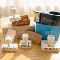 SNOW 스노우 화이트 택배박스 대형스탬프 로고 검정옷 컵홀더 카페 회사 도장 주문제작[속건흰색잉크]