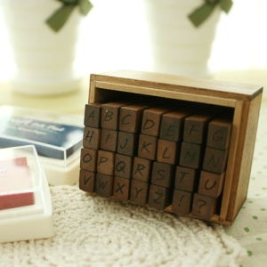 앤틱 핸드라이팅 알파벳스탬프(M-대문자)