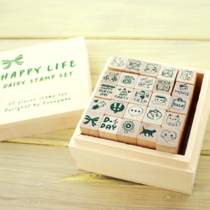 다이어리스탬프25종세트-Happy life
