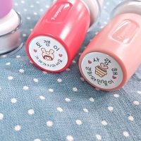 S-11 원형 칭찬 도장 미니 쿠폰 책 이름 아기 식권 도장 네임 만년 스탬프 주문 제작