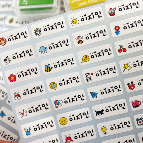 캐릭터 네임스티커(White3종) 네임스티커 방수 이름스티커 어린이집 신학기 이름표 선물