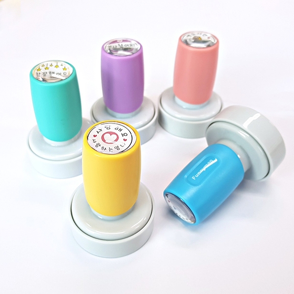 S-22 큰원형 스탬프 책 네임 만년 칭찬 아기 식권쿠폰 도장 선물 스탬프 주문제작