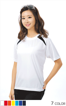 쿨론 사선배색 반팔 (긴팔가능)