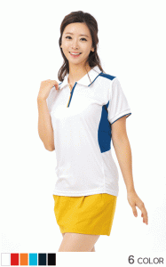 2색 지퍼 배색 카라티