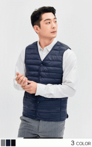 라이트V넥패딩조끼_90