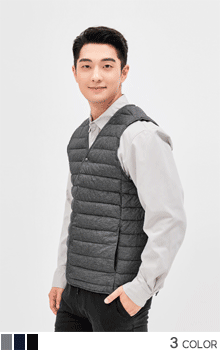 라이트V넥패딩조끼_90
