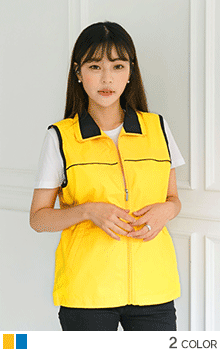 가슴배색절개조끼_322