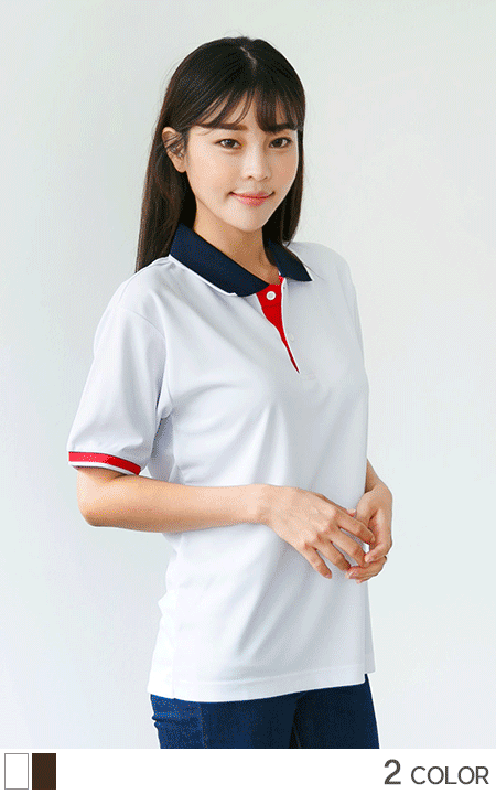 쿨에버소매배색카라 (기능성)