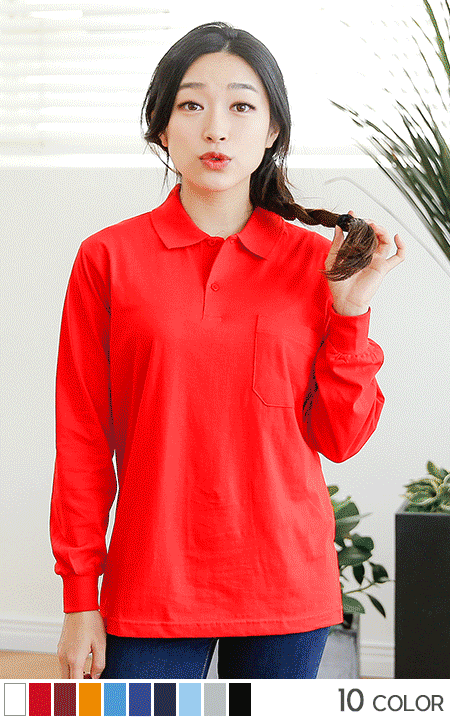 30수순면폴로긴팔