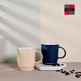 투썸 플라워 머그 360ml (네이비/아이보리)