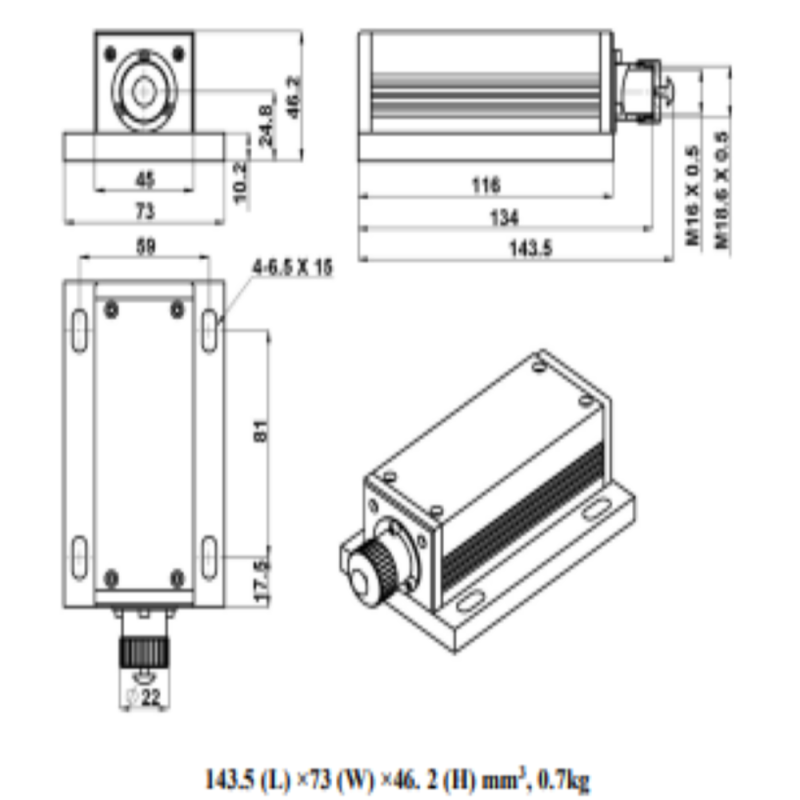 415 nm Violet Blue Diode Laser