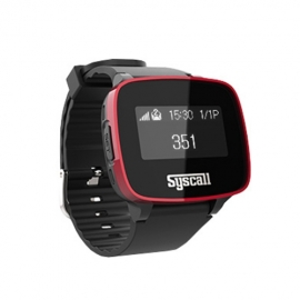 [씨스콜] 이동중에도 호출가능 SB-650 신형 손목시계형 다이렉트 페이져 - 레드블랙색상