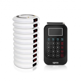 [씨스콜] 분실방지 경보알림/ GP-100R-10C 화이트 원형 진동벨 10개세트 - 로고스티커 무료제작