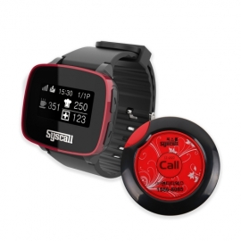 [씨스콜] 슬림호출벨 레드 1개 + 손목형 페이져 세트 (ST-200 + SB-650 레드블랙)