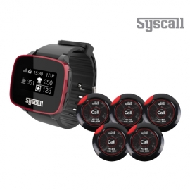 [씨스콜] 슬림호출벨 블랙 5개 + 손목형 페이져 세트 (ST-200 + SB-650 레드블랙)