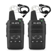 [HK] 디지털 생활무전기 HK-407D 히든 디스플레이 병원 / 매장 / 카페  인이어포함 2대 풀세트
